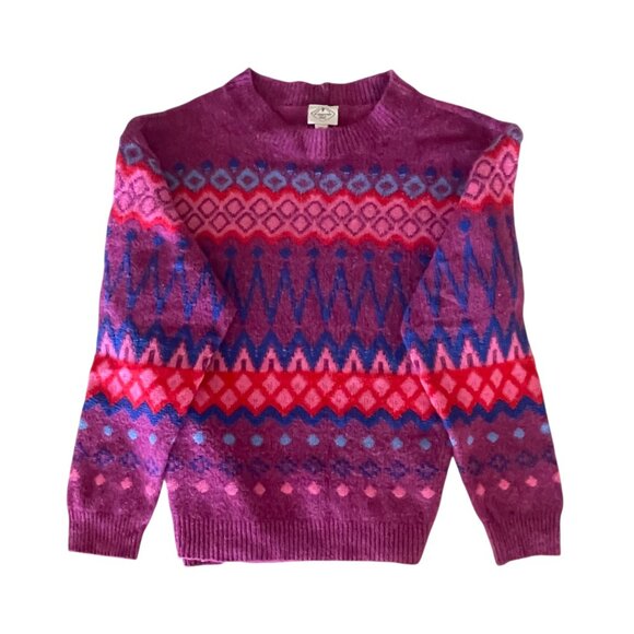 Vintage St. John’s Bay Fair Isle Sweater – Magenta & Blue Pattern, Size XXL - Picture 8 of 12